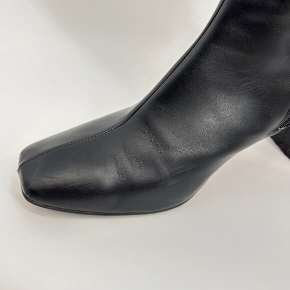 SVEGAN Chalk Vegan Leather Knee High Boots Black Made in Spain Women’s US 9.5 - Picture 9 of 12
